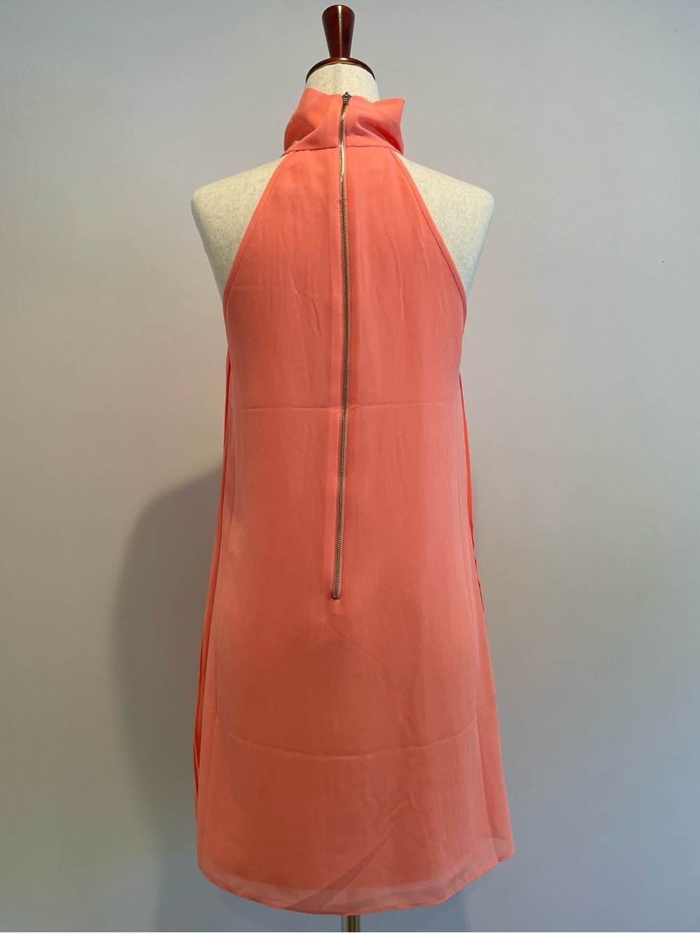 Naked Zebra Coral Pleated Halter Dress - Size Small - Picture 2 of 2